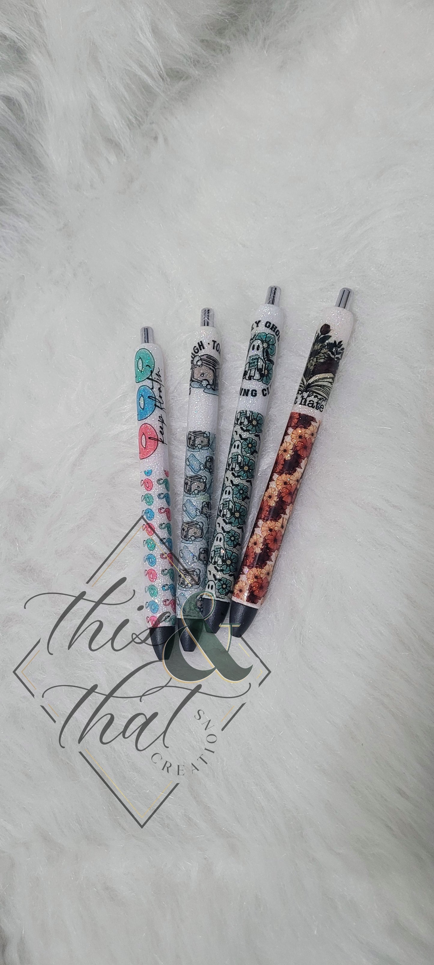 Half and Half Glitter Refillable Pens