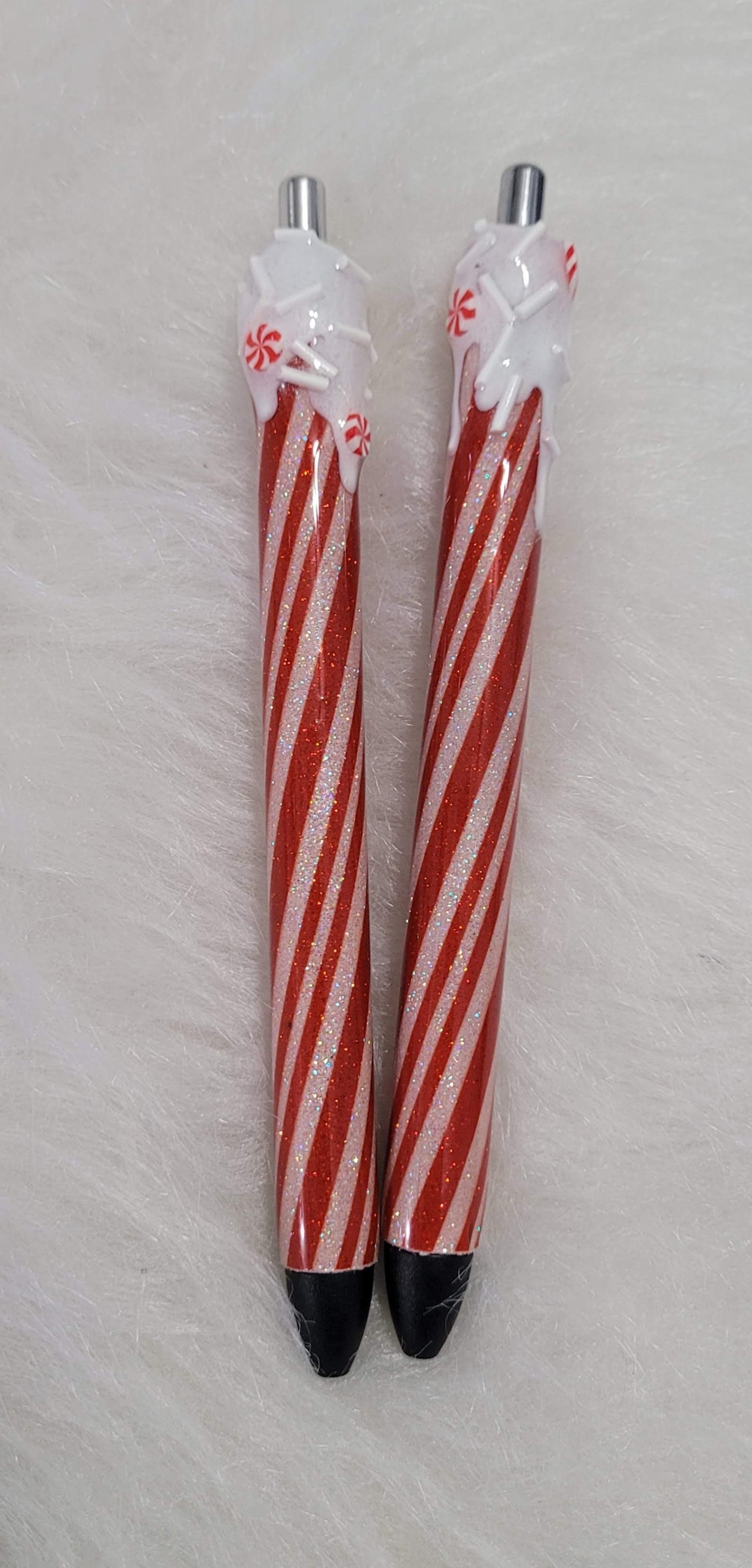 Candy Cane Refillable Glitter Pen