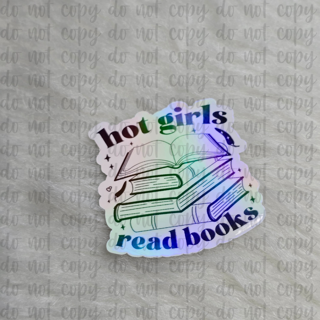 Hot Girls Read Books Sticker