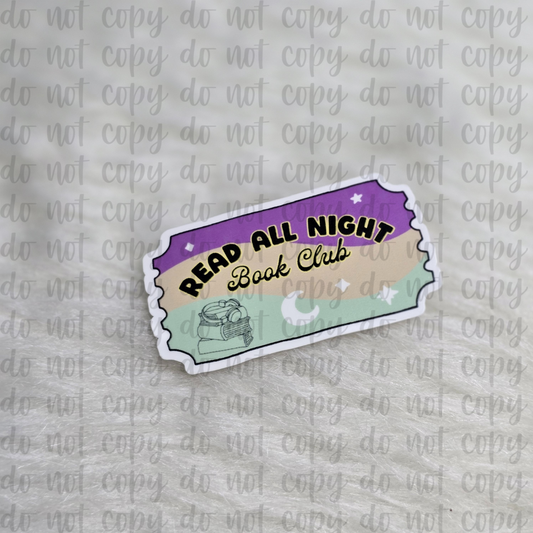 Read All Night Book Club Sticker