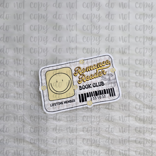 Romance Reader Book Club Card Sticker