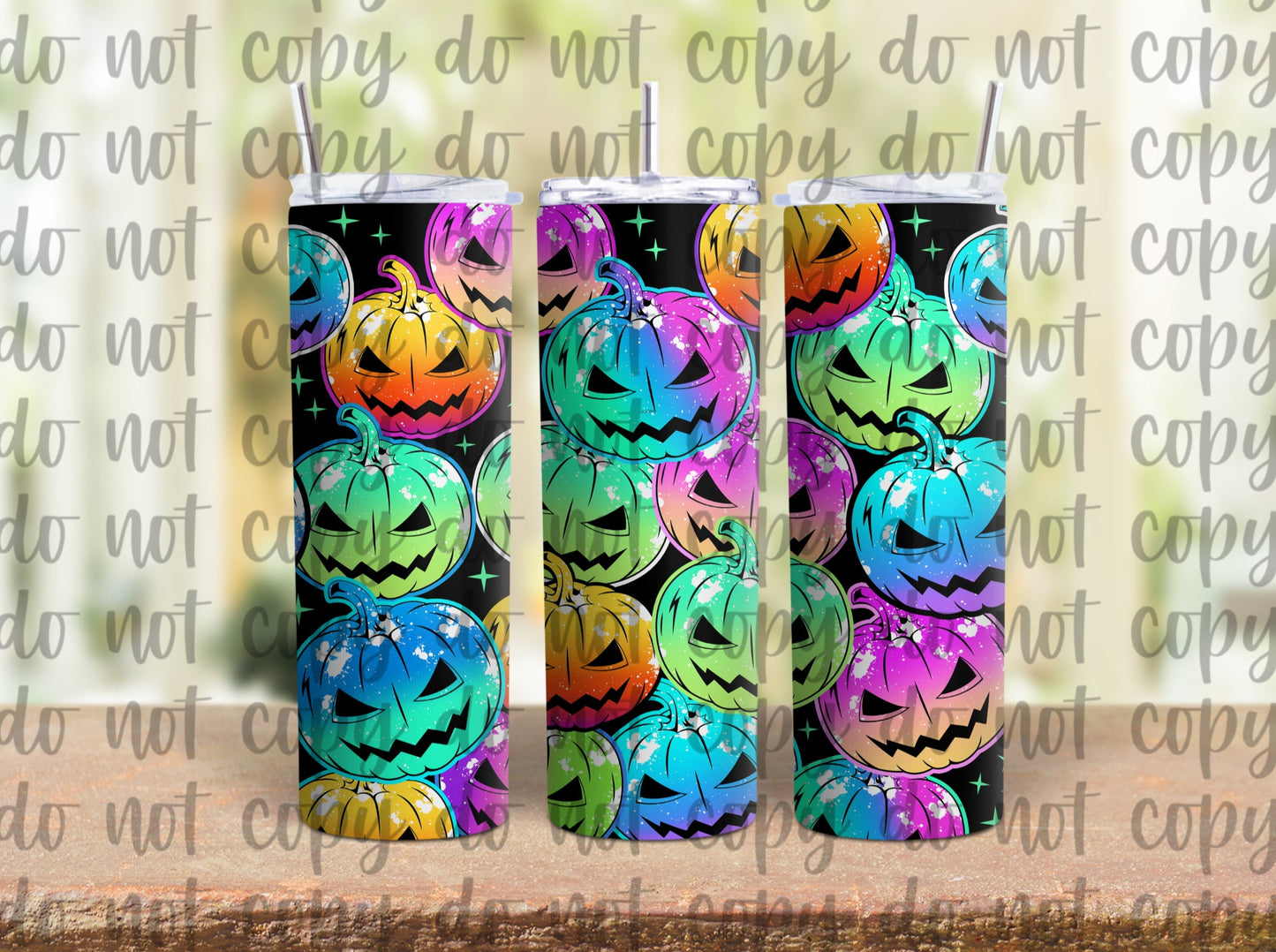 Rainbow Pumpkins Sublimation Tumbler