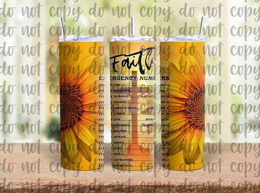 Faith Sunflower Sublimation Tumbler