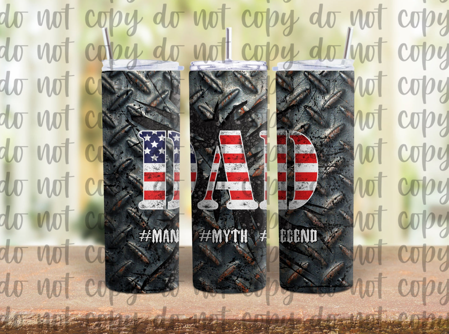 Dad Diamond Plate Sublimation Tumbler