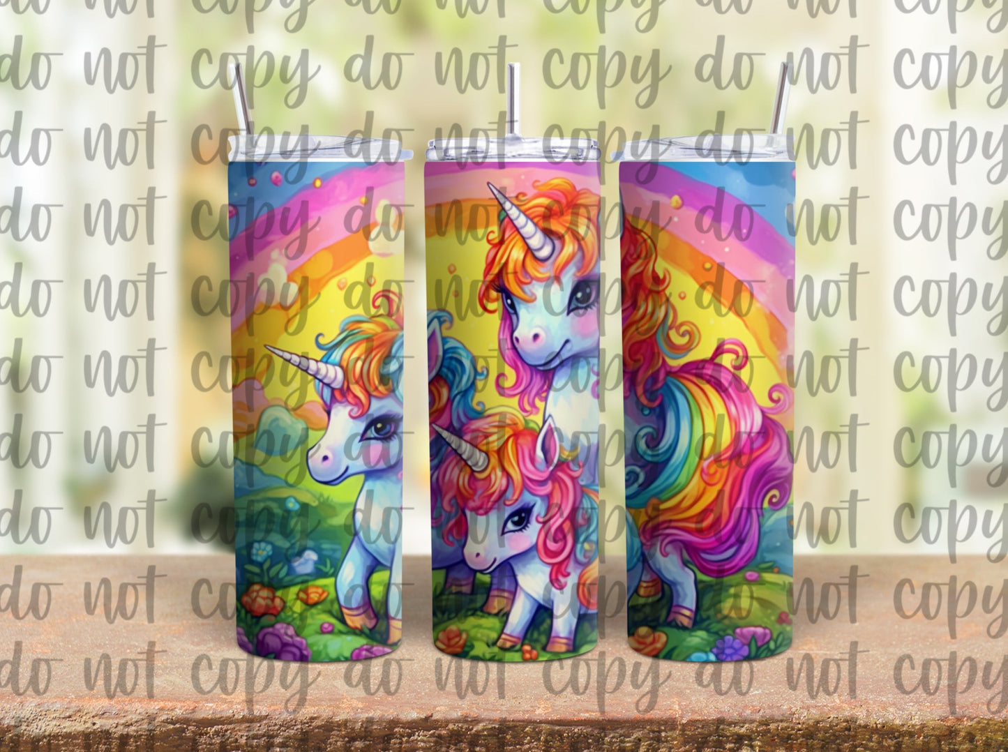 Rainbow Unicorns Sublimation Tumbler