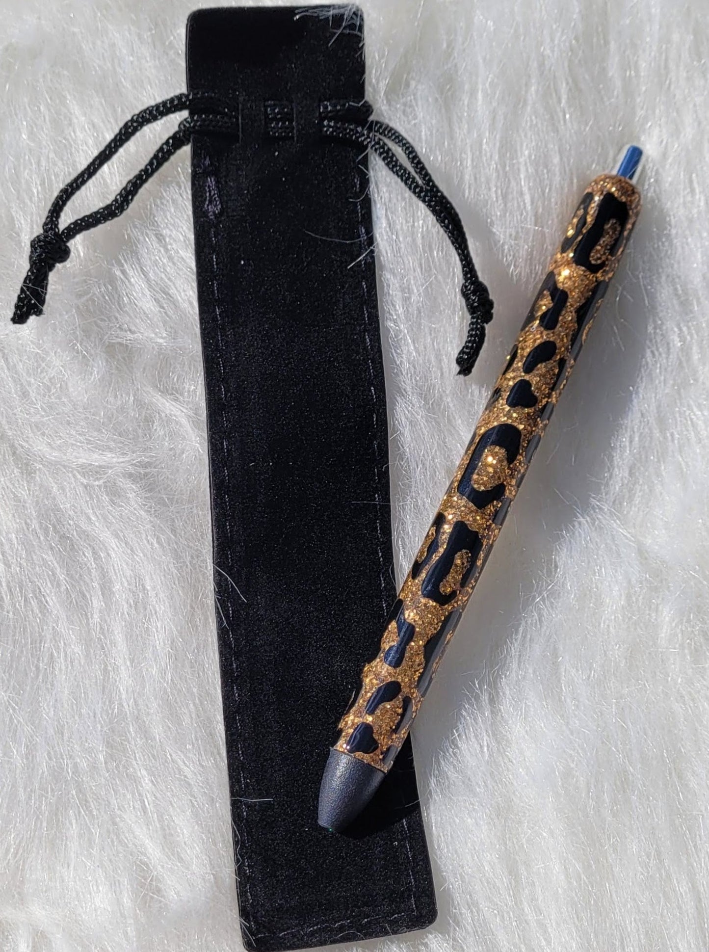 Leopard Print Refillable Glitter Pen