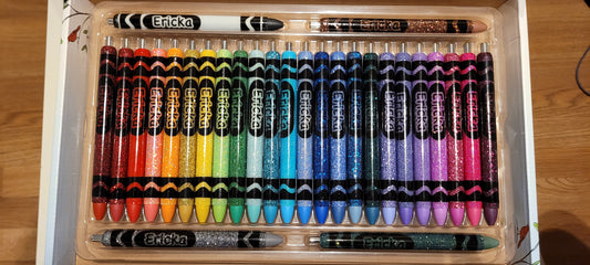 Custom Crayon Glitter Pen Set