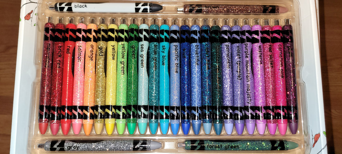 Custom Crayon Glitter Pen Set