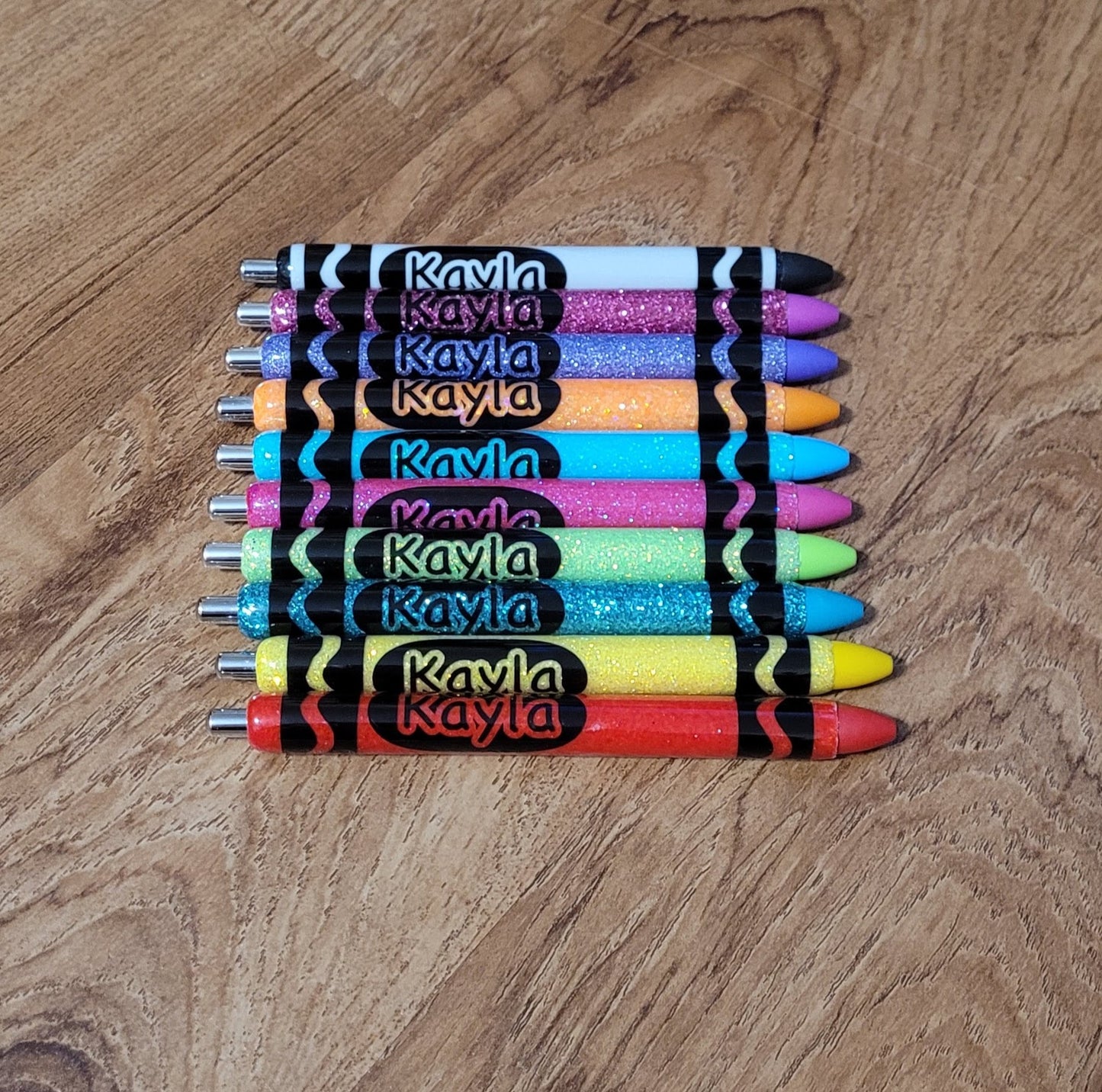 Custom Crayon Glitter Pen Set