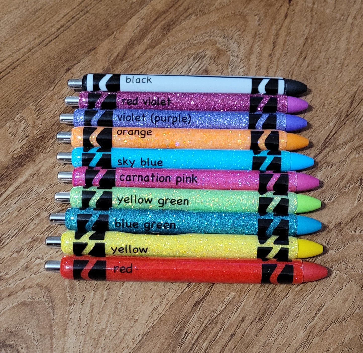 Custom Crayon Glitter Pen Set