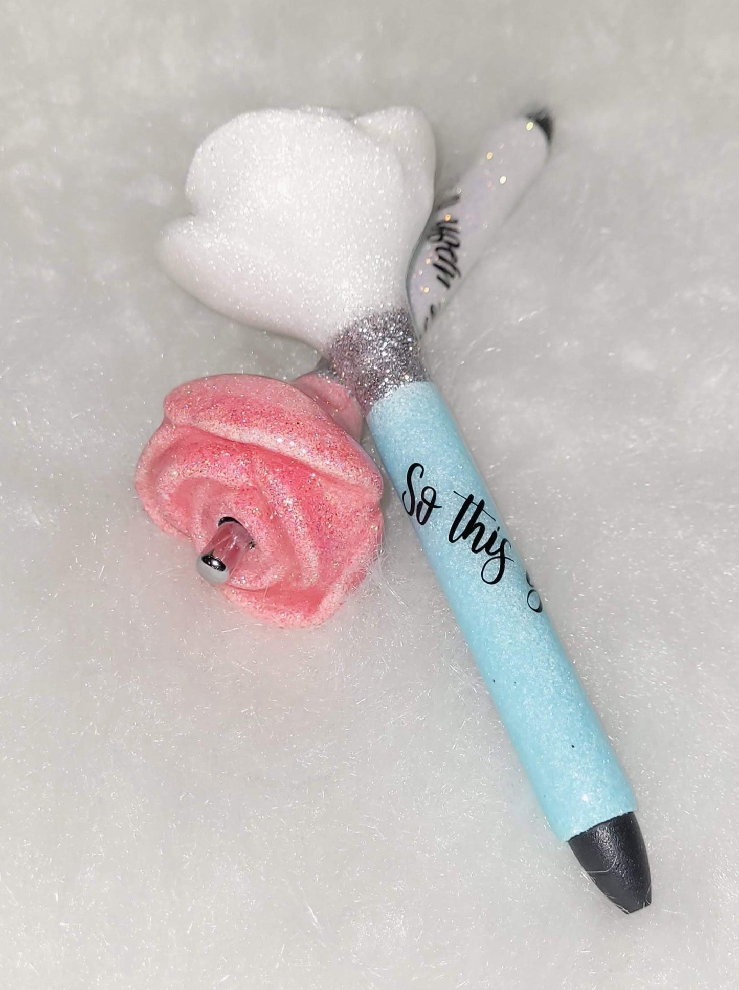 3D Sculpted Refillable Rose Pen