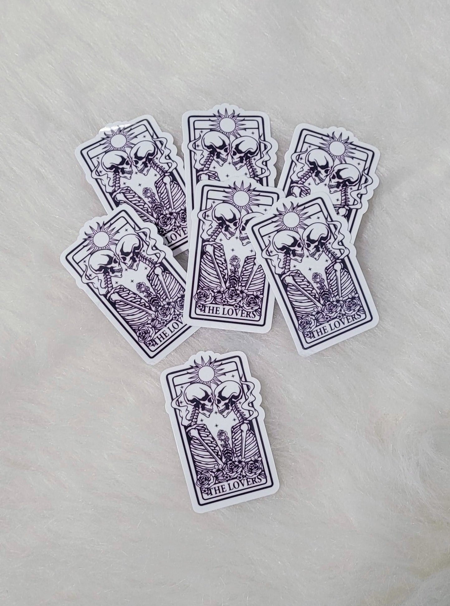 Lovers Tarot Card Skeleton Sticker