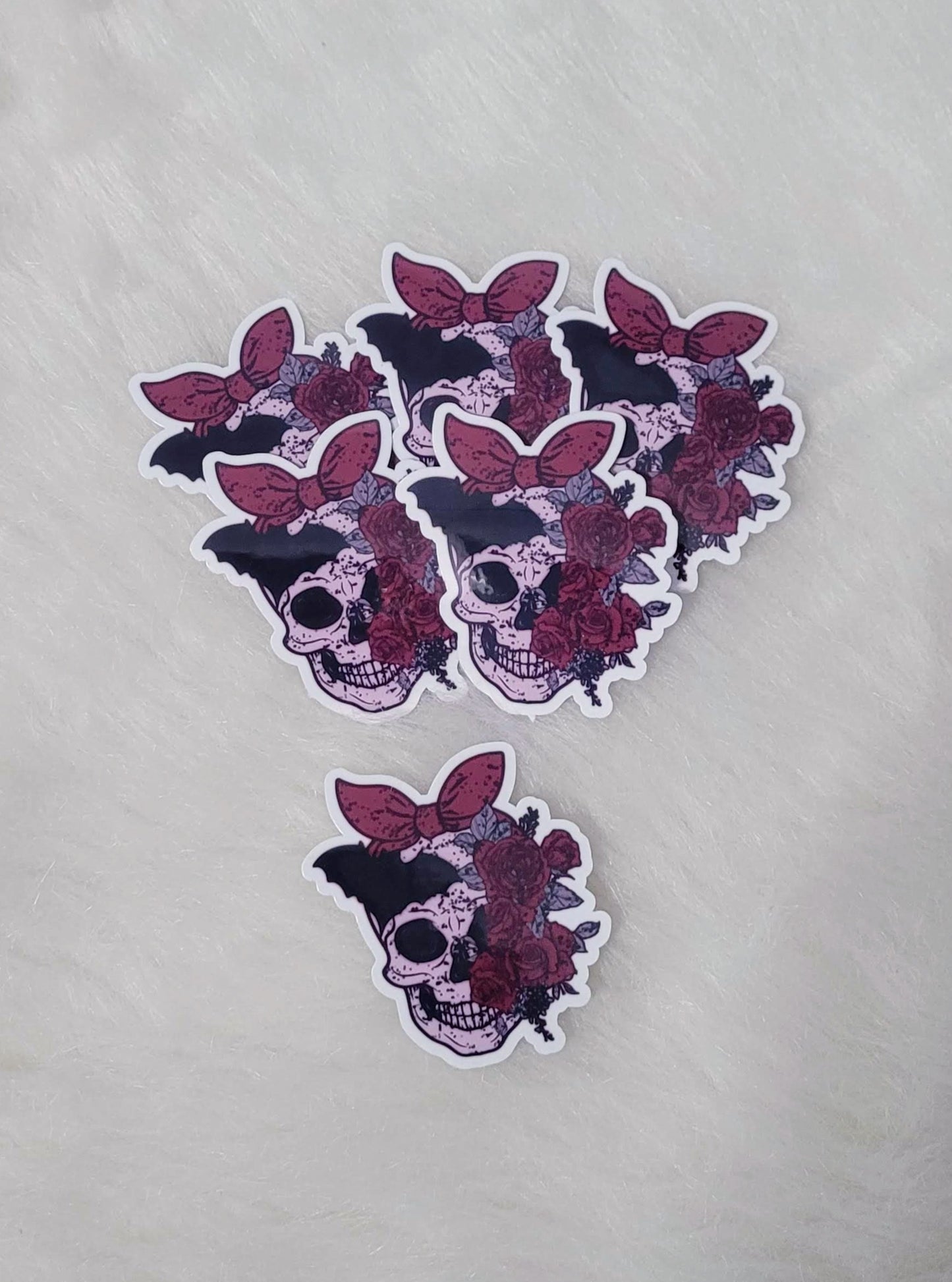 Dark Skull and Roses Sticker