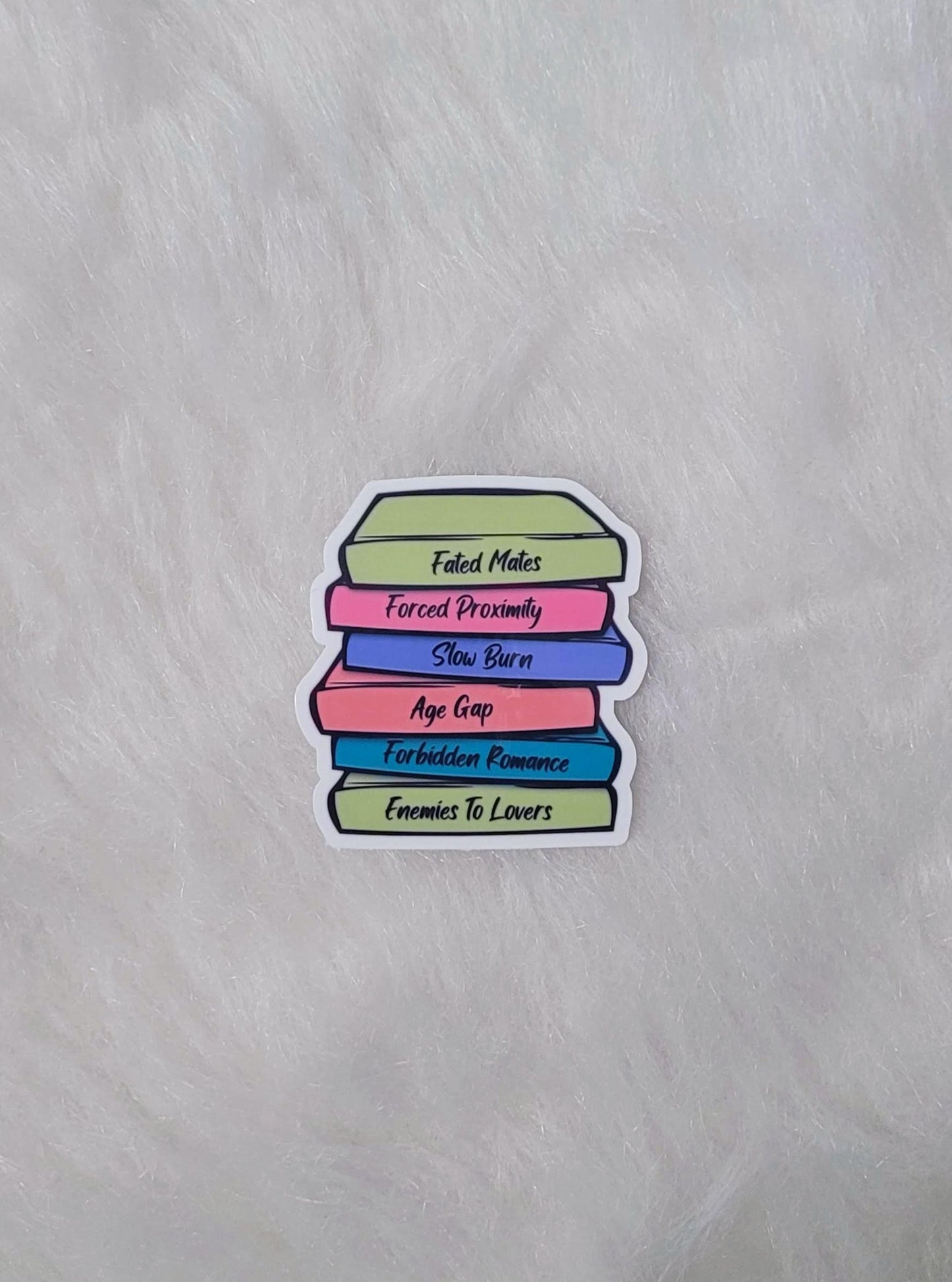 Romance Book Tropes Stacked Bookish Sticker