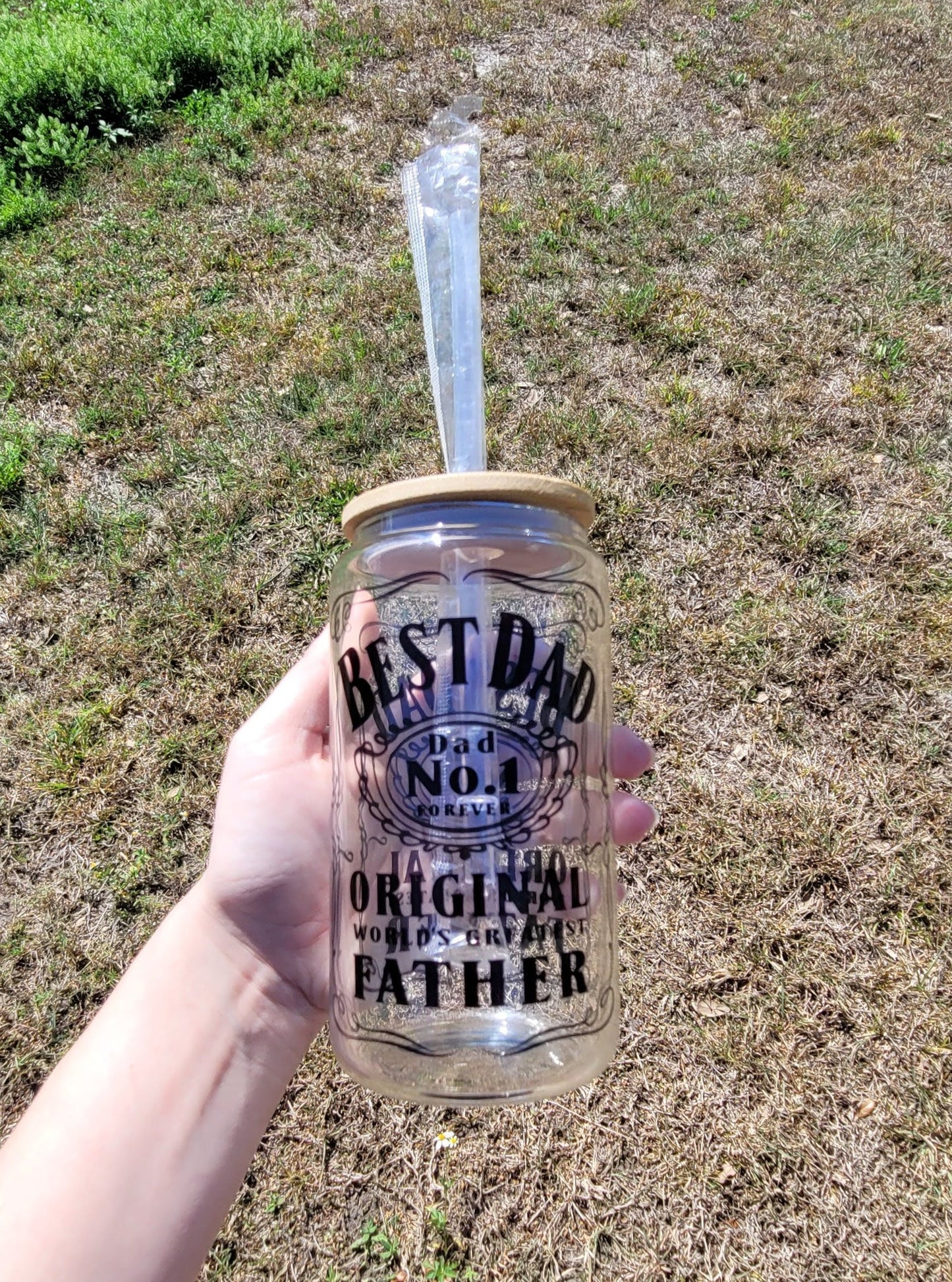 Best Dad Whiskey Inspired Libbey Glass Can