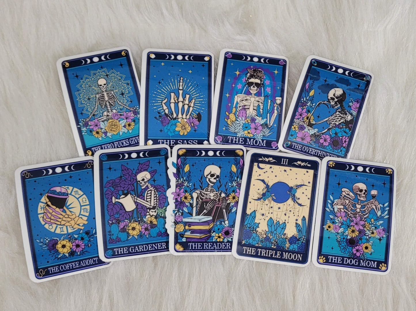 Funny Skeleton Tarot Card Stickers - Bundle