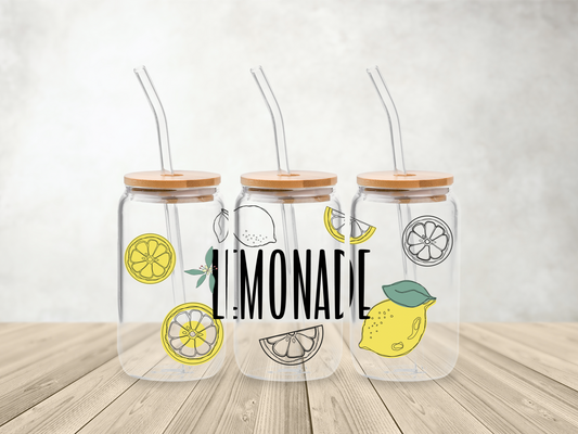 Lemonade Lemons Libbey Glass Can