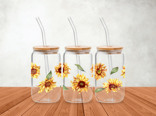 Sunflower Libbey Glass Can