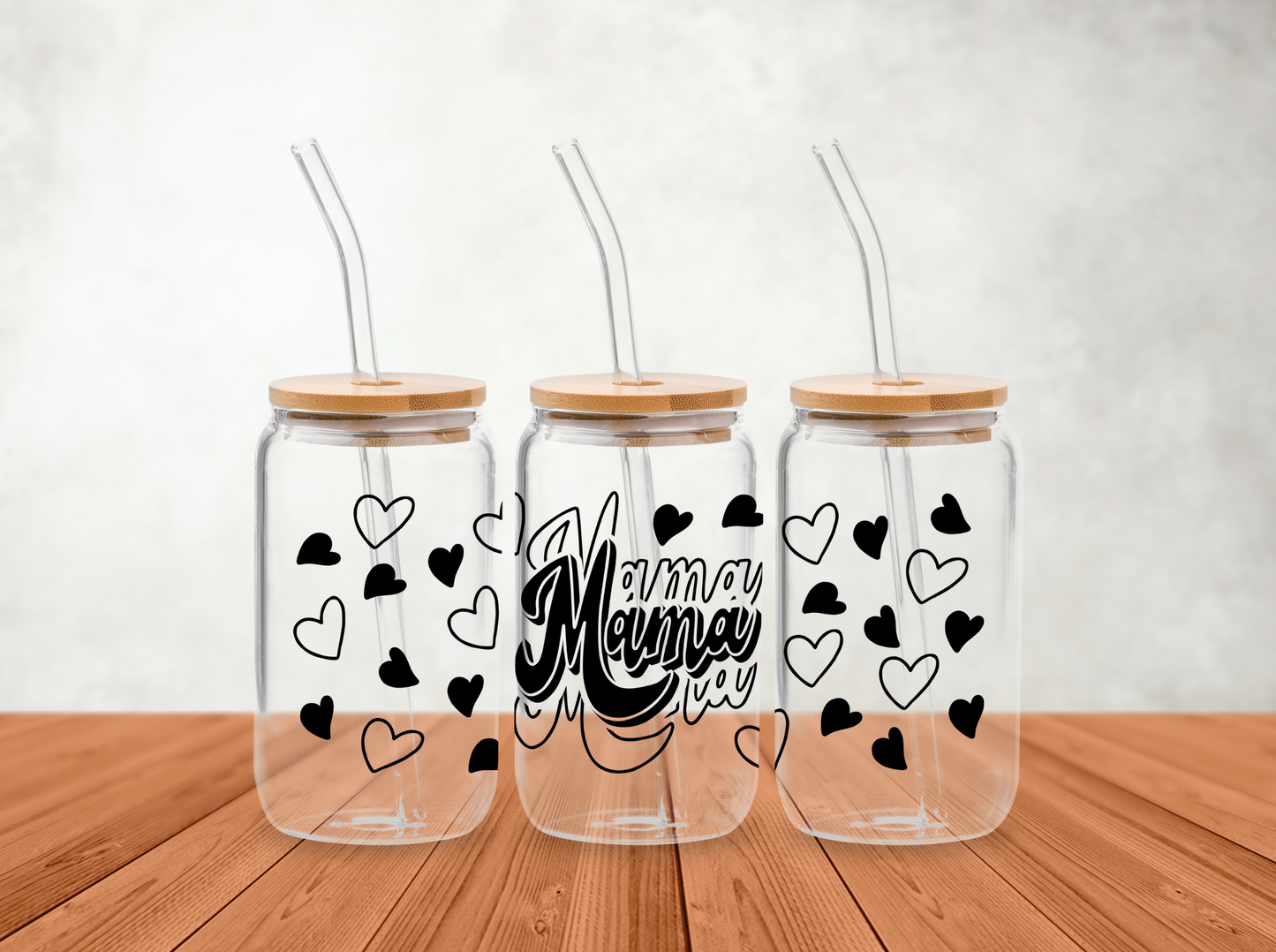 Mama Hearts Libbey Glass Can