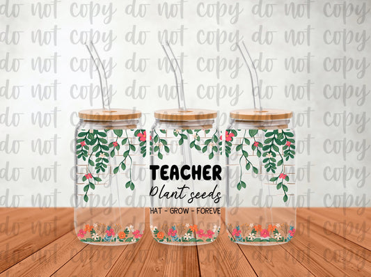 Teacher Plant Seeds Libbey Glass Can